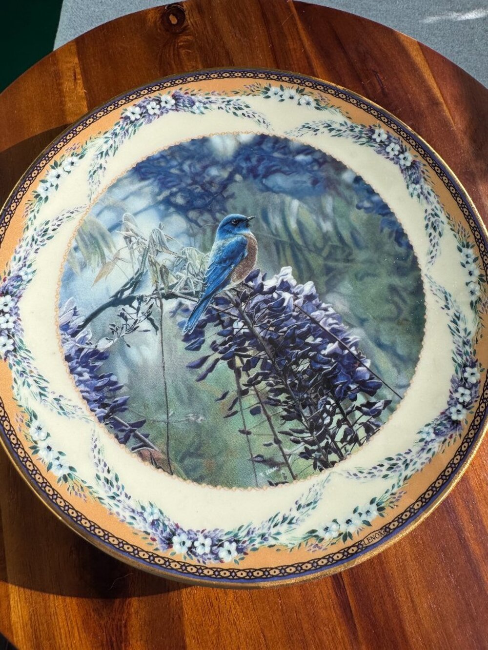 Lenox Springtime Blues Collector Plate, Terry Isaac Bird Wisteria